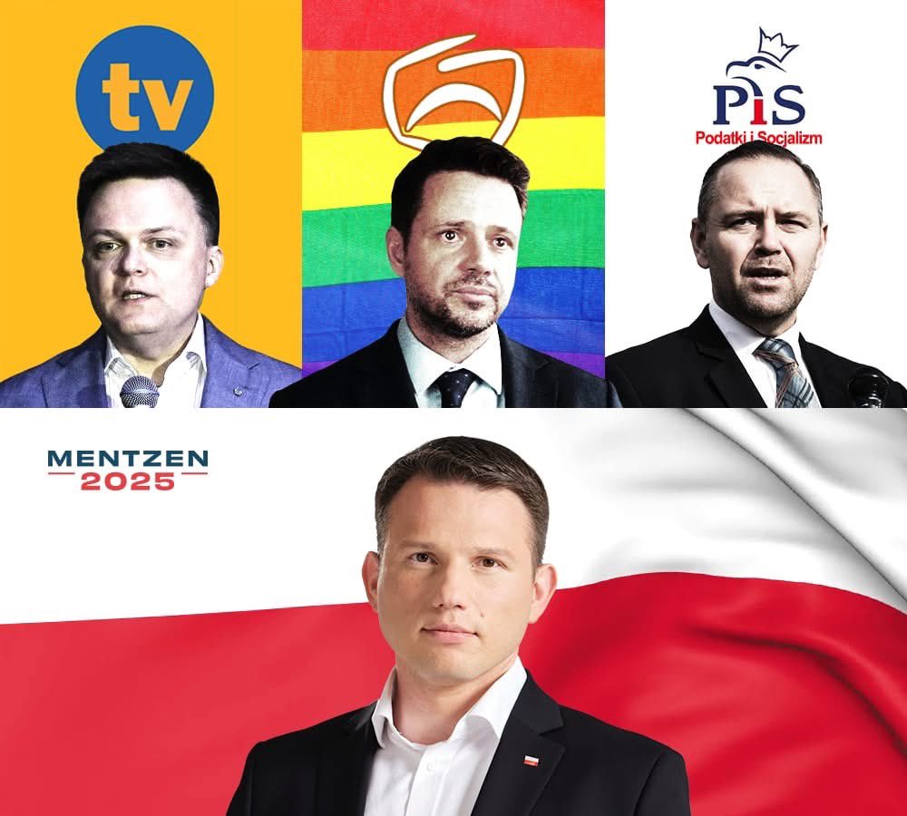 KONFEDERACJA_'s tweet photo. Jakiego prezydenta potrzebuje Polska❓

Płaczliwego produktu telewizyjnego? Tęczowego Rafała, wspierającego wariatów z Ostatniego Pokolenia? A może reprezentanta partii odpowiedzialnej za dziesiątki podwyżek podatków? 

NIE❗ Polska potrzebuje prezydenta merytorycznego i samodzielnego! Prezydenta niezależnego, który sukces zawodowy osiągnął swoją ciężką pracą. Prezydenta, który nie tylko słowami, ale przede wszystkim czynami będzie urzeczywistniał wizję Polski silnej, bogatej i odważnie realizującej swoje interesy❗
Dlatego w wyborach prezydenckich wspierajmy @SlawomirMentzen!
#Mentzen2025 🇵🇱