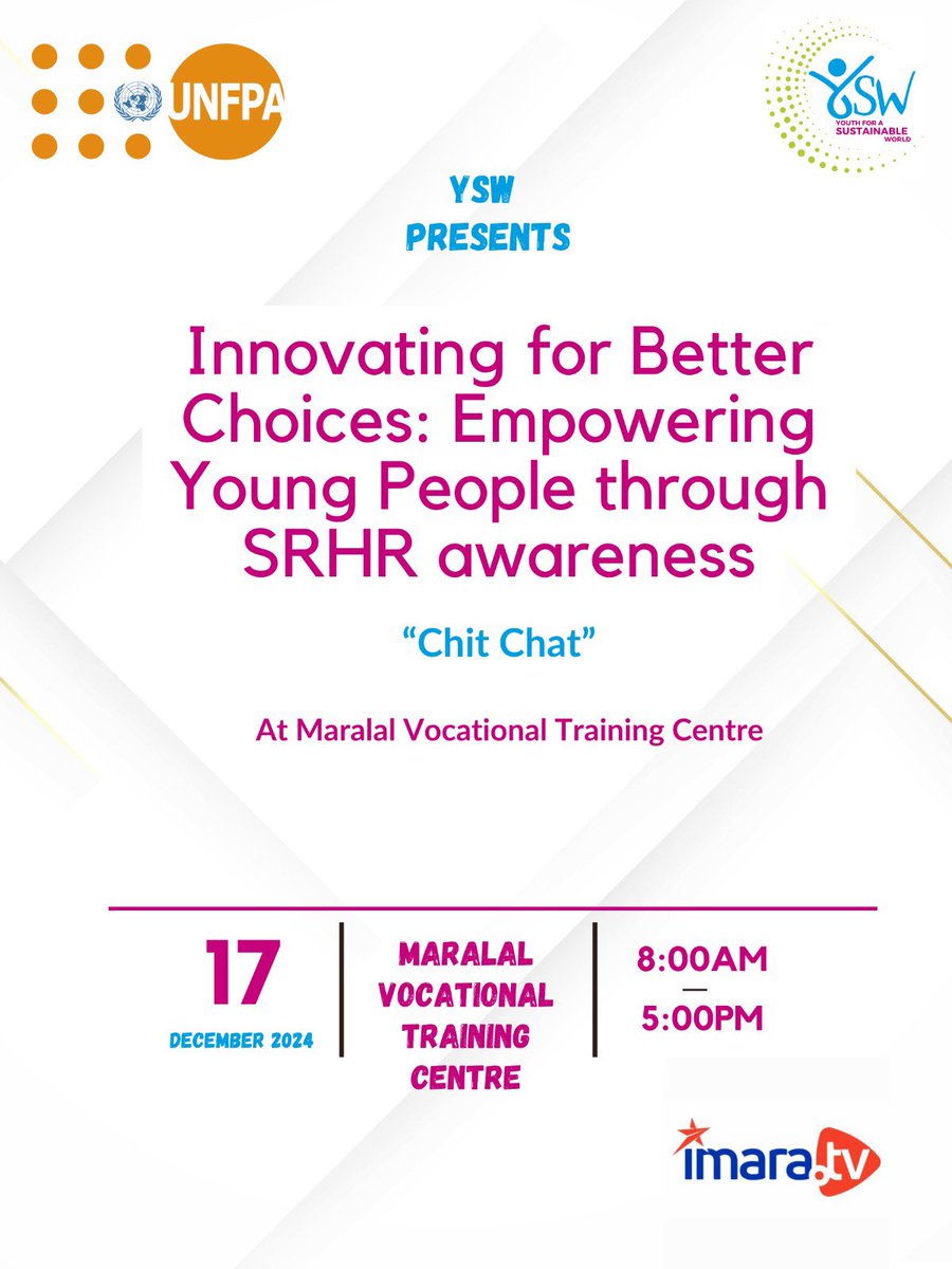 With the current global dynamic shift, innovative strategies are needed to solve SRHR issues. Tomorrow in Maralal Samburu County, we’ll have duscussions on digitalization and innovations in SRHR with the youth.
#Youth4SRHR 
#1Vision3Zeros