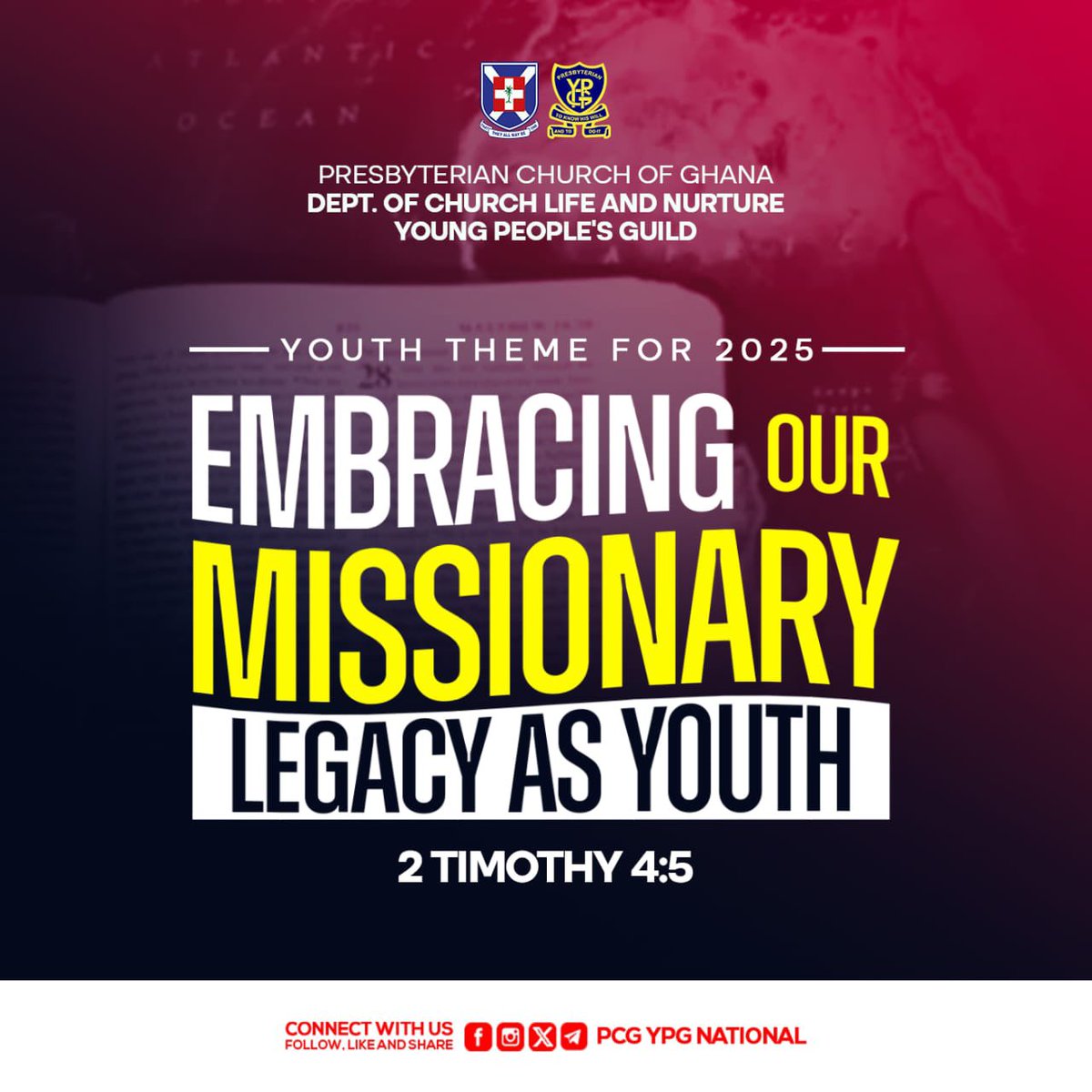 ga_ypg's tweet photo. Youth Theme for 2025;
Embracing Our Missionary Legacy As Youth. 2 Timothy 4:5
#ServiceAllTheWay https://t.co/0vpm8lmL0Q