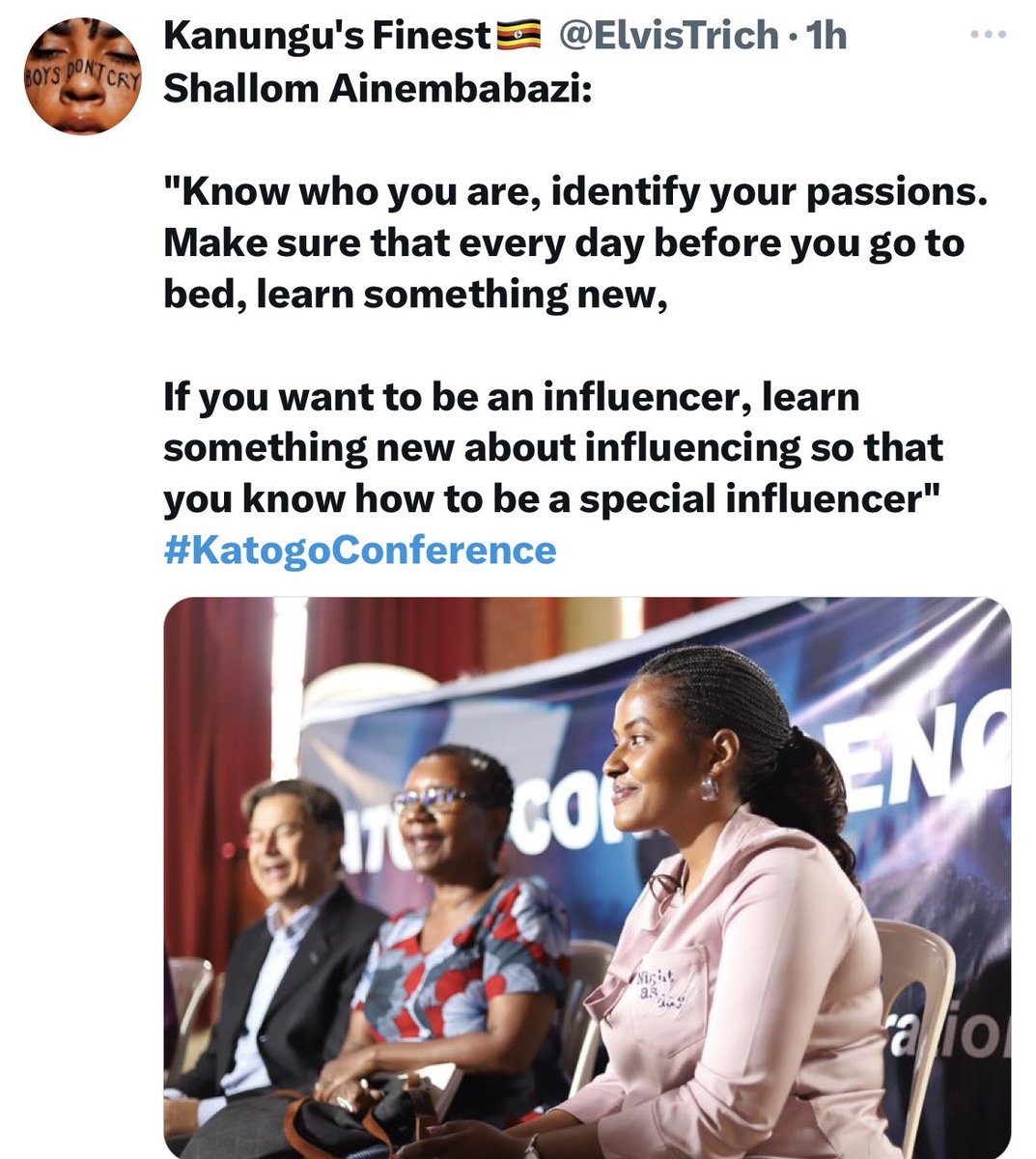 ShalomNakiza's tweet photo. I had an amazing time today speaking to and connecting with my fellow young people at the #KatogoConference. The event, themed "Non-Profit Pathways," aimed to provide an open & supportive platform for undergraduates and young professionals. https://t.co/DSuc7pQBm2