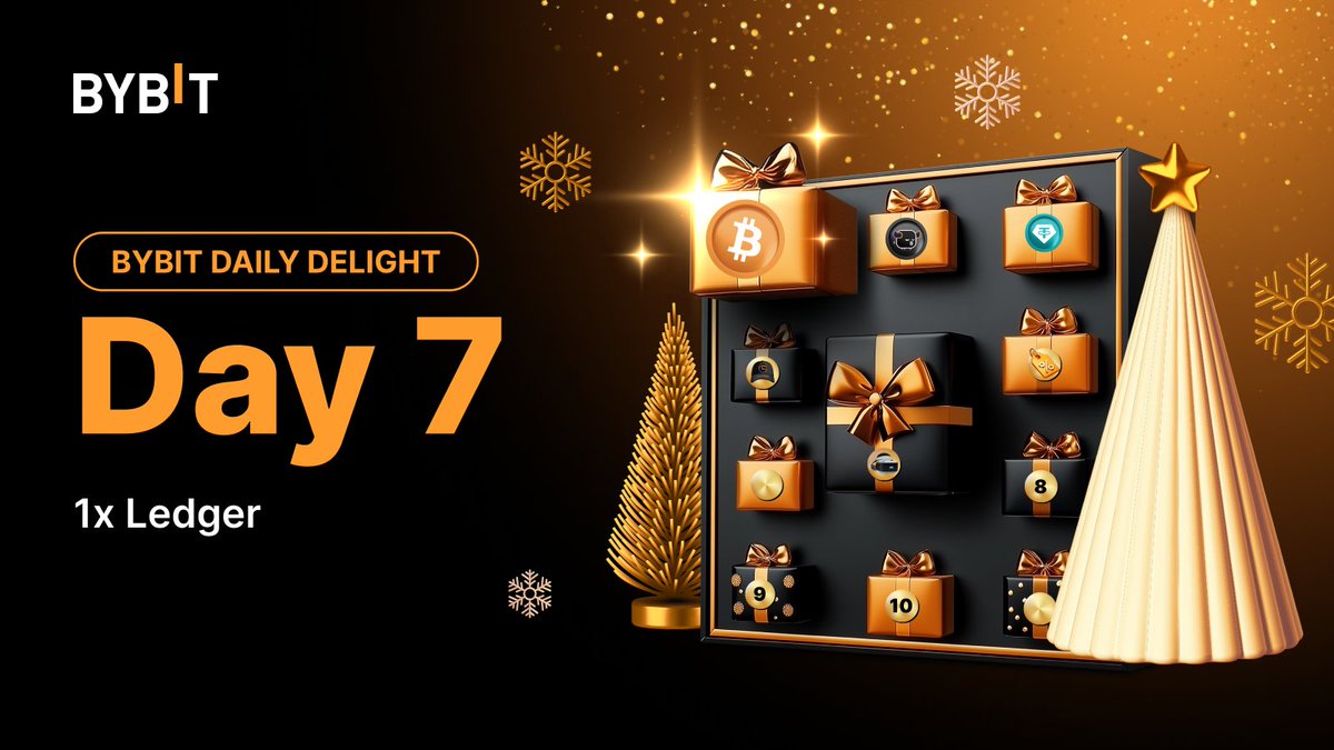 Bybit_Official's tweet photo. 🎉 12 Days of Bybit with a $6,000 Prize Pool! 🎄 

 DAY 7: 1 x Ledger  
1. Follow @Bybit_Official 
2. Share your UID with us below  
3. Like and RT this tweet https://t.co/vOfG2EHgKG