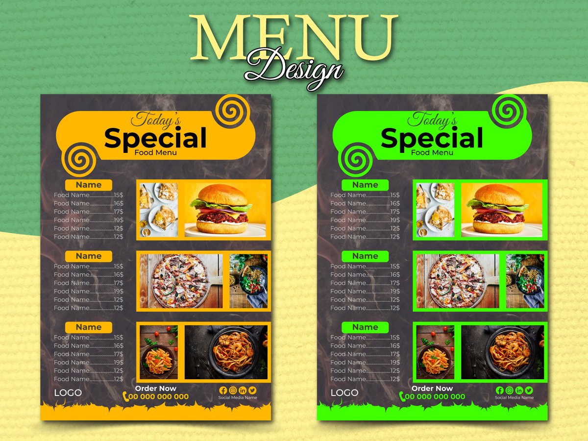 shajulgfx's tweet photo. Menu Design, Where Design Meets Delicious
Behance: https://t.co/IS6J8aVswa
Email: shajulislamsumon@gmail.com
WhatsApp: +8801754969236
I provide  high quality designs with unlimited revisions until your satisfaction  is 100%.
#FoodieDesign #RestaurantBranding #MenuArt https://t.co/G3AUSMj4vq