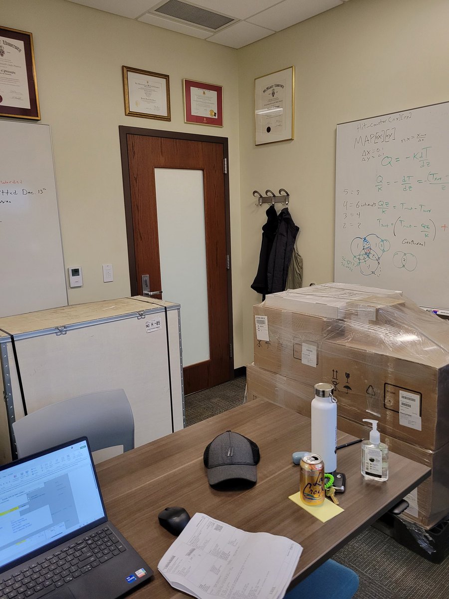 My office is gonna be storage space for a couple months while my lab is finishing construction. 😄