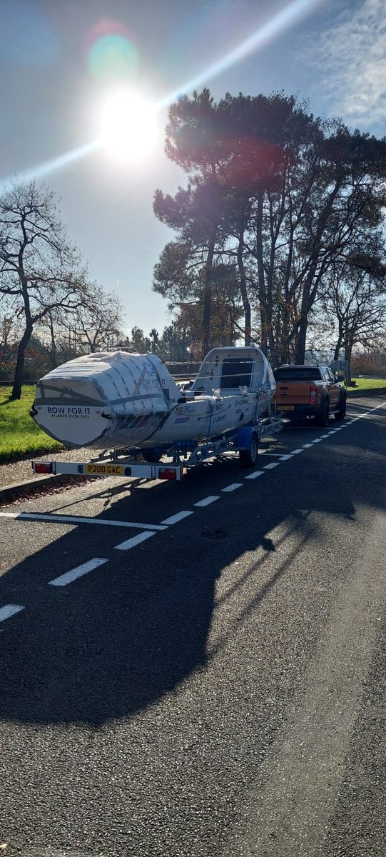 RowForIt25's tweet image. Odyssey has officially left the UK!
She's making her way down to Lanzarote where she will be ready &amp;amp; waiting for the Team to join her on 3rd January.
#notlongtogo #Odyssey #rowforit25 #atlanticdash
#eleanorsfight #thesharktrust #cdocuk #cardiffuni #evelinachildrenshospital