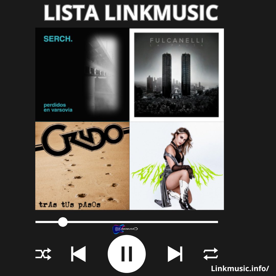 Linkmusic (@lnkmsc_es) on Twitter photo #PLAYLIST SEMANAL #LINKMUSIC
<a href="/SERCHvision/">SERCH.</a> y su tema "Perdidos en Varsovia"
Además de:
<a href="/FulcanelliBCN/">Fulcanelli</a>
<a href="/somoscrudo/">CRUDO</a>
@patriciasalmaa
<a href="/BloodlustBnd/">Bloodlust</a>
<a href="/DiannaKeys_/">Dianna Keys</a>
<a href="/sindromekane/">Síndrome Kane Oficial</a>
<a href="/alexdelanuez/">alex de la nuez</a>
<a href="/ManzanaresRB/">Manzanares River Blues</a>
Forraje
bit.ly/3Bw3OVw ◁
#musica #SomosLinkmusic #Playlist #PLAYLIST SEMANAL #LINKMUSIC
<a href="/SERCHvision/">SERCH.</a> y su tema "Perdidos en Varsovia"
Además de:
<a href="/FulcanelliBCN/">Fulcanelli</a>
<a href="/somoscrudo/">CRUDO</a>
@patriciasalmaa
<a href="/BloodlustBnd/">Bloodlust</a>
<a href="/DiannaKeys_/">Dianna Keys</a>
<a href="/sindromekane/">Síndrome Kane Oficial</a>
<a href="/alexdelanuez/">alex de la nuez</a>
<a href="/ManzanaresRB/">Manzanares River Blues</a>
Forraje
bit.ly/3Bw3OVw ◁
#musica #SomosLinkmusic #Playlist