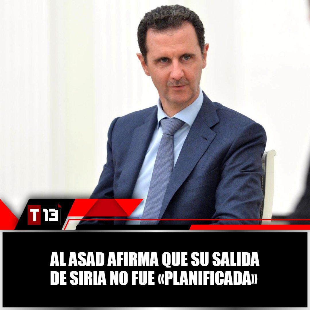 T13Noticias's tweet photo. #AlAsad asegura que Rusia pidió su ‘evacuación’ de #Siria 😨➡ https://t.co/lzKPWvUkyR https://t.co/vPjrpYPhte