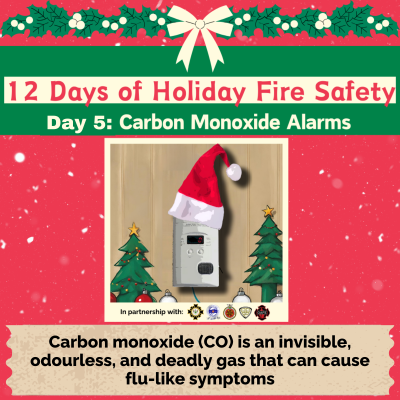 Dryden_Fire's tweet photo. 🎄🔥 12 Days of Holiday Fire Safety 🔥🎄

The Dryden Fire Service is teaming up with @CKDR_Radio    and the Fire Marshal's Public Fire Safety Council (@fmpfsc) to bring you 12 Days of Holiday Fire Safety!

🎁 Every day, we're giving away a FREE fire safety package to help keep your holidays safe and bright! Tune into CKDR to learn how you can win!

💡 Pro Tip: Carbon monoxide (CO) is an invisible, odourless, and deadly gas that can cause flu-like symptoms. A CO alarm can alert you to a potential CO emergency with four beeps and is the best way to protect your family from The Silent Killer. Make the holidays even happier with working smoke and CO alarms!

#FireSafety #HolidaySafety #12DaysOfFireSafety #FirePrevention #CKDR #DrydenFire #MerryAndSafe #FireFreeHolidays

Have a very merry, fire-free holiday season! 🎄✨