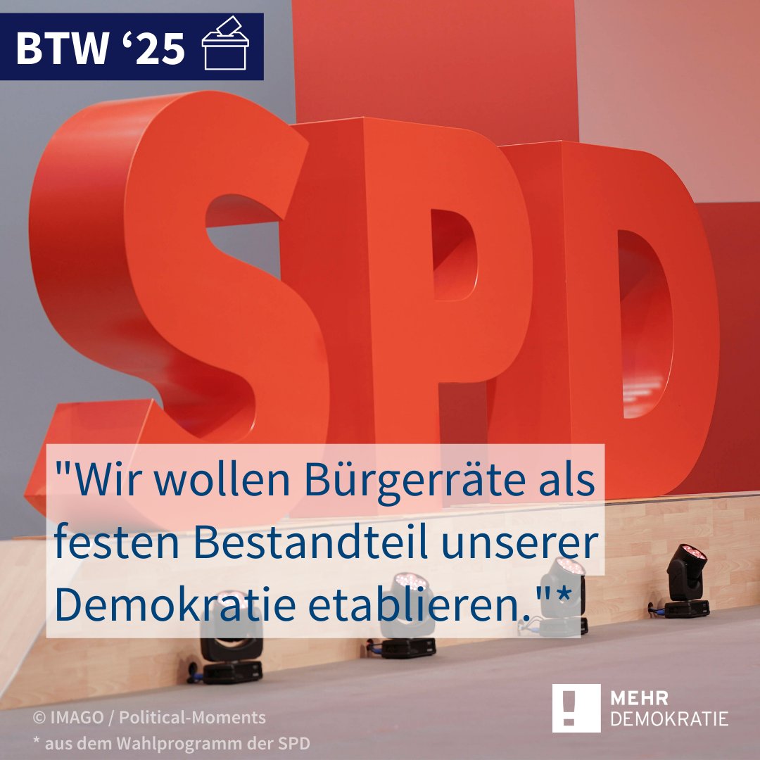 Mehr Demokratie e.V. (@volksentscheid) on Twitter photo Der Wahlprogramm-Entwurf der <a href="/spdde/">SPD Parteivorstand 🇪🇺</a> ist da und sieht vor, #Bürgerräte "als festen Bestandteil unserer Demokratie" zu etablieren. Die Empfehlungen sollen in die parlamentarischen Beratungen einfließen, Entscheidungen werden im #Bundestag getroffen. Das finden wir sehr gut! 👏(1/4) Der Wahlprogramm-Entwurf der <a href="/spdde/">SPD Parteivorstand 🇪🇺</a> ist da und sieht vor, #Bürgerräte "als festen Bestandteil unserer Demokratie" zu etablieren. Die Empfehlungen sollen in die parlamentarischen Beratungen einfließen, Entscheidungen werden im #Bundestag getroffen. Das finden wir sehr gut! 👏(1/4)