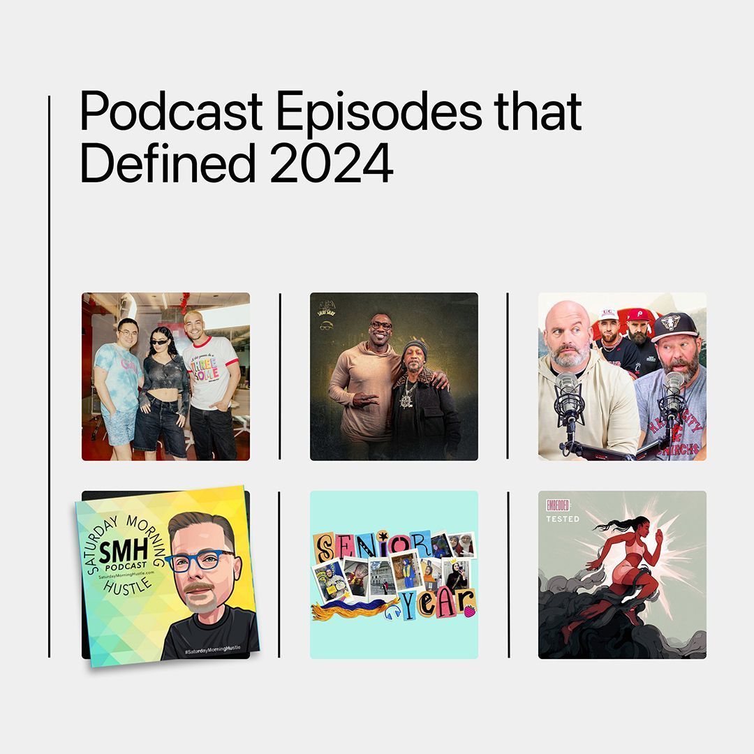 SatMornHustle's tweet photo. Totally real Top 6 list of podcasts that Defined 2024, including the #SaturdayMorningHustle on @Spotify https://t.co/Sv9AKIYIBe. You can find all the past episodes, swag and links to your favorite podcast platforms at https://t.co/KfPWxOHrpr or https://t.co/ErPm2yZrgR https://t.co/ME6M6ZFzge
