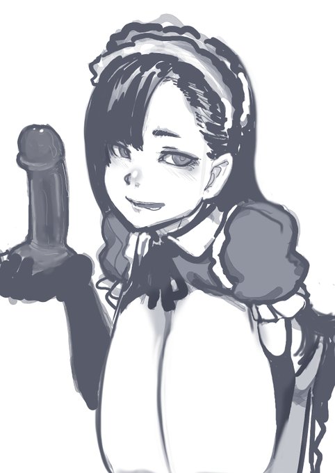 長乳メイドさんのおまんこでヌルヌルにしたディルドで開発されたい の絵 