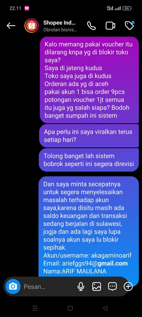 Arlashelby_99's tweet photo. @ShopeeCare @ShopeeID @Lambe_Turah @ViralPosts5 @Kemenkumham_RI 
Halo shopee
Hari ini viral banget di medsos akun seller pada terblokir oleh sistem dikarenakan penyalah gunaan voucher shopee 12.12 diskon 1jt (F02) https://t.co/FKPpZ6Q8Iq