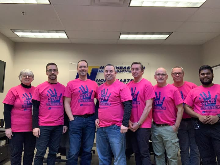 NortheasternPro's tweet photo. Staff at Northeastern observe anti-bullying day December 17, 2024. Reminding everyone to be kind to one another and offer respect to all individuals. #protectionpartner #securitysolutions https://t.co/MduJsFjgco
