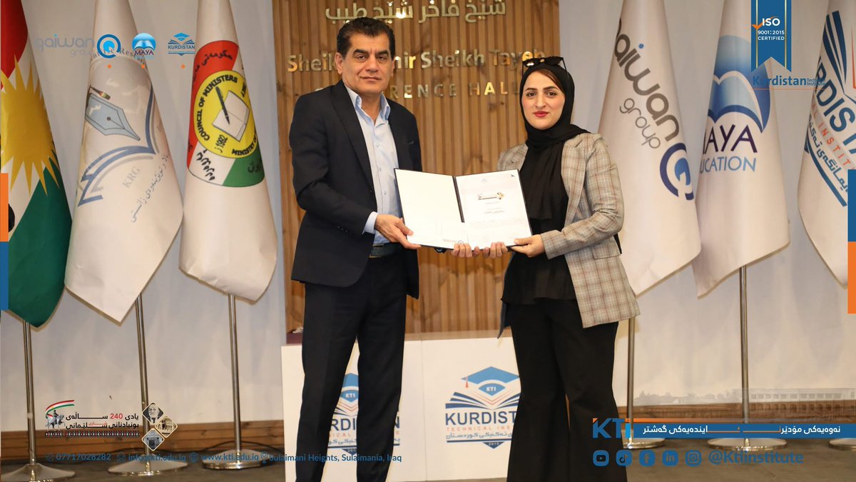 Cho_Kurdish's tweet photo. On Nov. 24th, we were awarded an appreciation for our participation in the 240th anniversary of Sulaymaniyah city festival on Nov. 15th by Kurdistan Technical Institute. Stay tuned for all of the amazing activities that we did for Sulaymaniyah's anniversary. https://t.co/LxYuVz9WJo