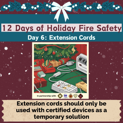 Dryden_Fire's tweet photo. 🎄🔥 12 Days of Holiday Fire Safety 🔥🎄

The Dryden Fire Service is teaming up with @CKDR_Radio  and the Fire Marshal's Public Fire Safety Council (@fmpfsc ) to bring you 12 Days of Holiday Fire Safety!

🎁 Every day, we're giving away a FREE fire safety package to help keep your holidays safe and bright! Tune into CKDR to learn how you can win!

💡 Pro Tip: Extension cords should only be used with certified devices as a temporary solution. If you need more power, call a licensed electrician for more outlets, don’t overload a circuit, and never run cords under a rug. Plug into holiday fire safety this year with working smoke alarms!

#FireSafety #HolidaySafety #12DaysOfFireSafety #FirePrevention #CKDR #DrydenFire #MerryAndSafe #FireFreeHolidays

Have a very merry, fire-free holiday season! 🎄✨