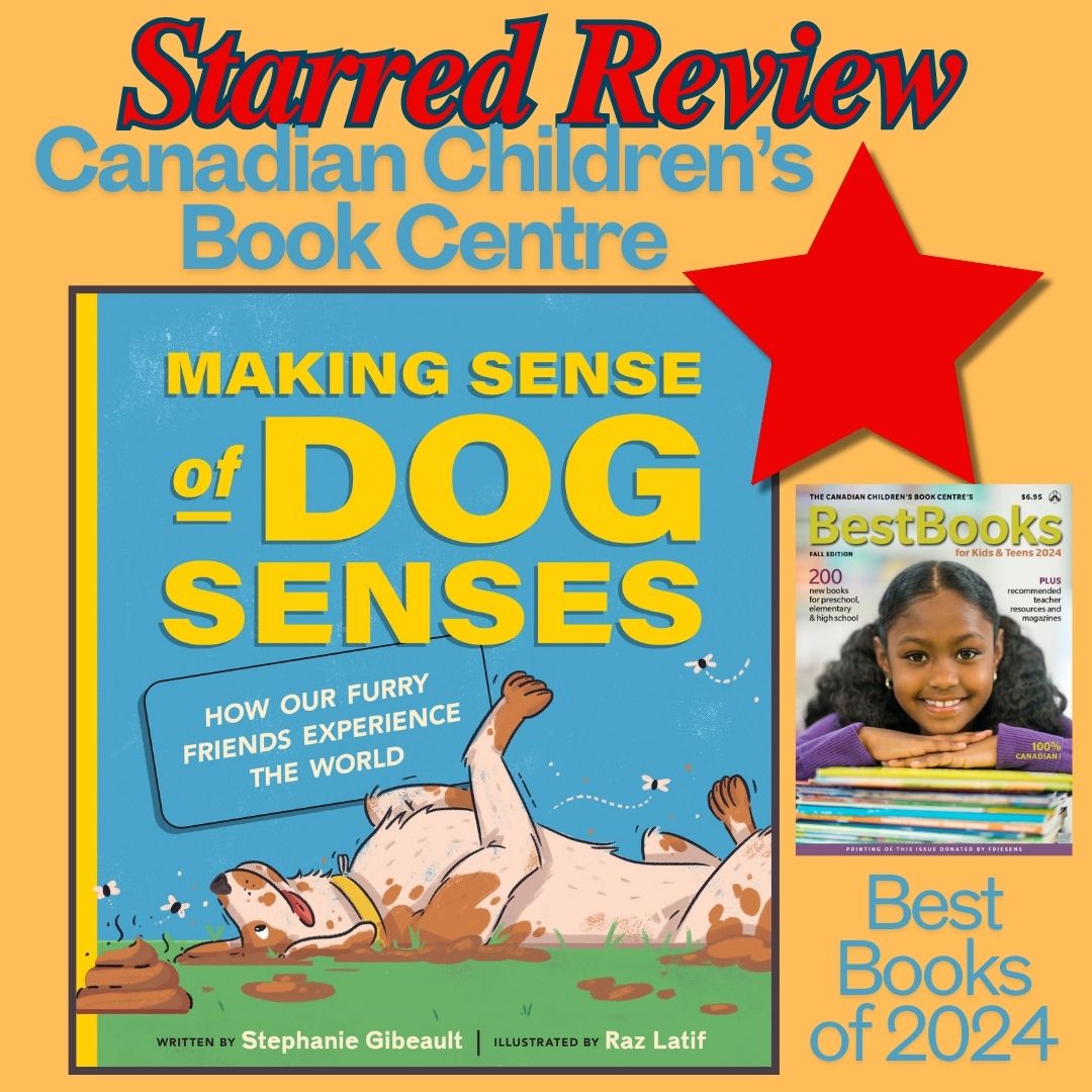 Thank you so much, Canadian Children's Book Centre (<a href="/kidsbookcentre/">The CCBC</a>), for choosing MAKING SENSE OF DOG SENSES (words by me, art by <a href="/RazLatif/">Raz Latif</a>, published by <a href="/owlkids/">Owlkids Publishing</a>) for your Best Books for Kids and Teens 2024 list! And a star as well. Woohoo!