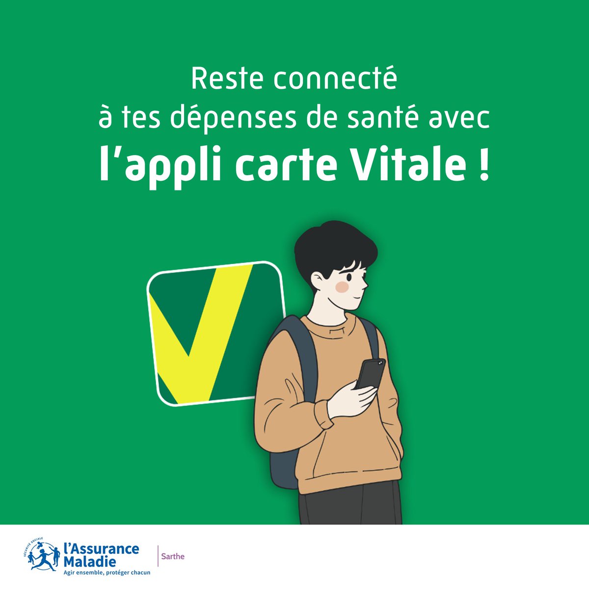 #Santé | La carte Vitale sur ton téléphone, c'est possible ! 📱💚

Gratuite, pratique et facile d'accès, l'appli carte Vitale arrive sur ton téléphone.

Toujours sur toi, toujours à jour : plus besoin d'y penser. 😎

ameli.fr/sarthe/medecin…

#Sarthe #AppliCarteVitale #CarteVitale