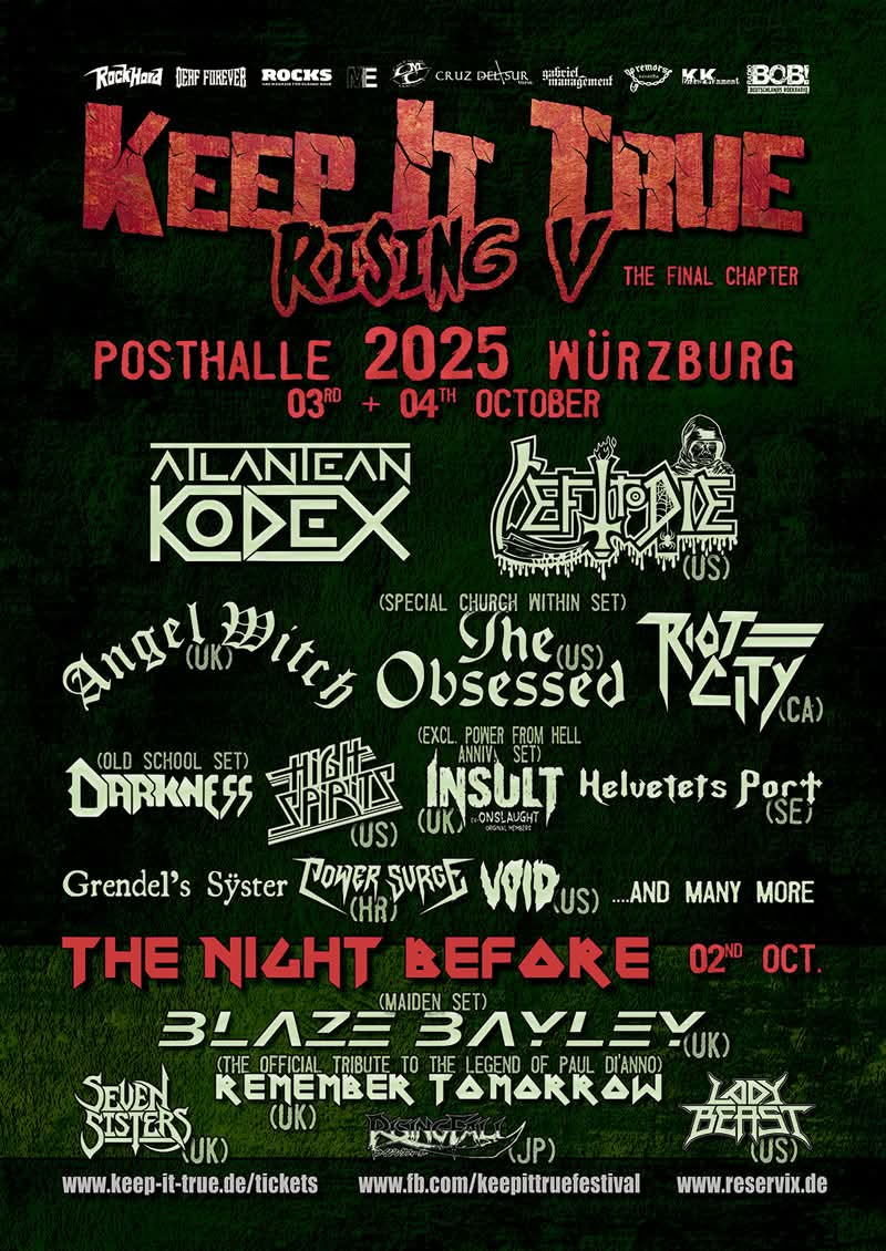 TerryButler67's tweet image. LEFT TO DIE will be back in Germany in October 2025 to perform at KEEP IT TRUE Rising V Festival at Posthalle in Wurzberg.

Tickets and Info: keep-it-true.de/tickets

#routeonebooking #napalmevents #lefttodie #keepittruefestival