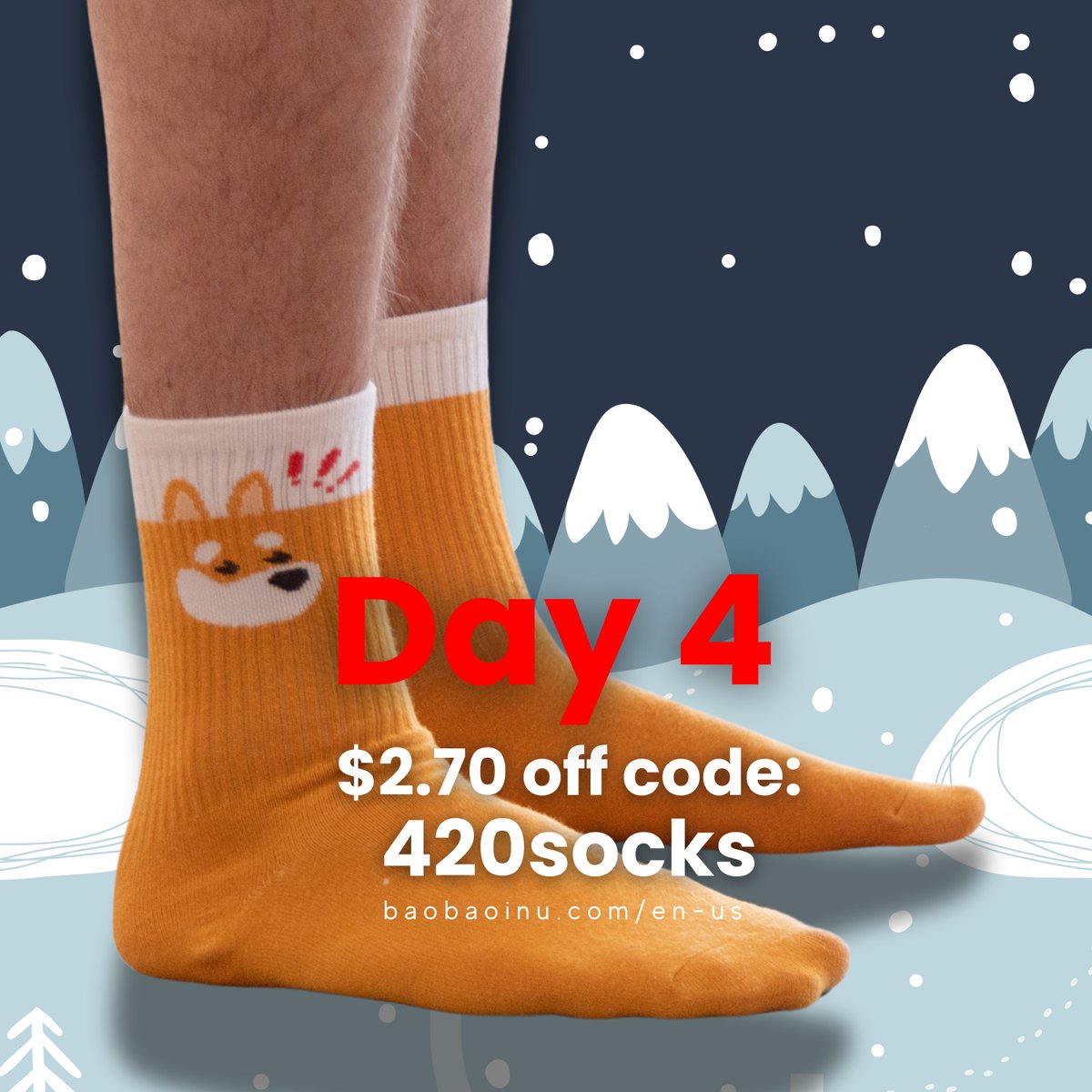 12 Days of BaoBao day 4❗️❗️❗️

Walk a mile in The Dog socks🐾

Only $4.20 today only with the code: 420socks

Link👇
BaoBaoInu.com