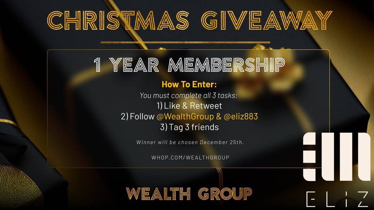 🎅 Win a one year membership to <a href="/WealthGroup/">Wealth Group</a>'s Community!

We want you to succeed in the bull market, and there is no better place than at <a href="/WealthGroup/">Wealth Group</a>, with our live streams, trading courses, expert guidance, and trade signals!  👇 

How To Enter: 
1) Like &amp; Retweet
2) Follow
