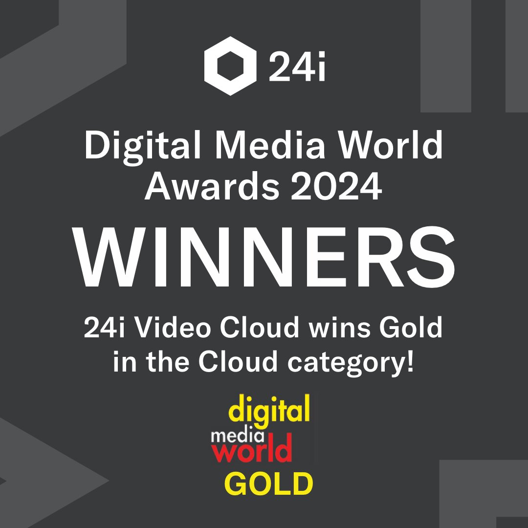 🎉 We did it!
24i Video Cloud has won GOLD in the Cloud category at the DMW Awards 2024! ☁️✨ 
Book a live demo with us at CES 2025 in Las Vegas: hubs.la/Q02_McdJ0
👉 Check out the full list of winners: hubs.la/Q02_Md-_0
