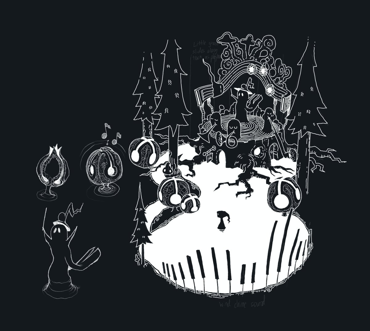 unused 'symphony of the forest' concept sketch