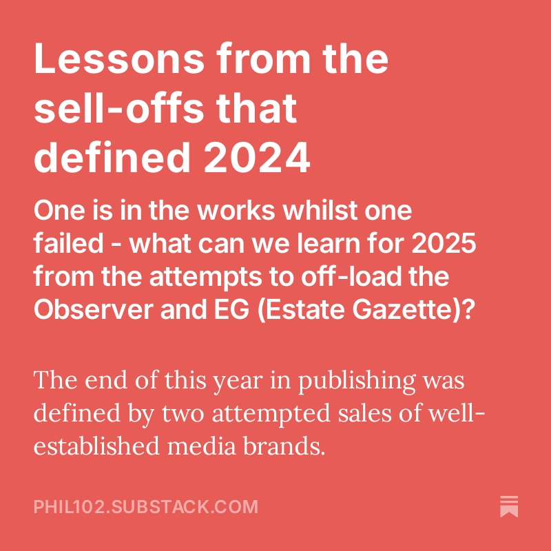 My latest Substack on what we can learn from two media transactions that defined this year