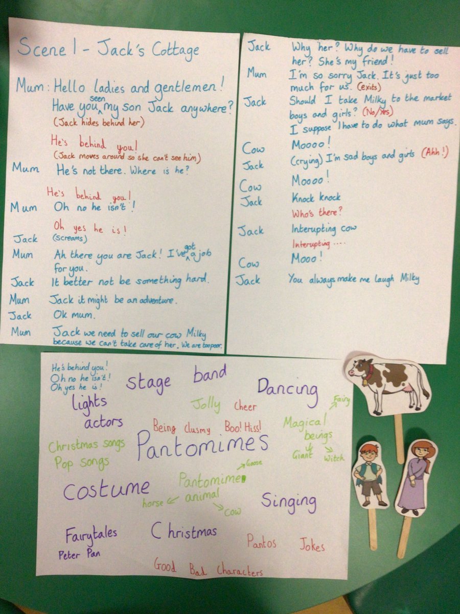 Panto time at school in Addenbrookes this week!  This student performed Scene 1 brilliantly taking on the roles of Mum and the Cow! She is very happy that her script will be used on Wednesday when the Pantomime cow comes in to C2!