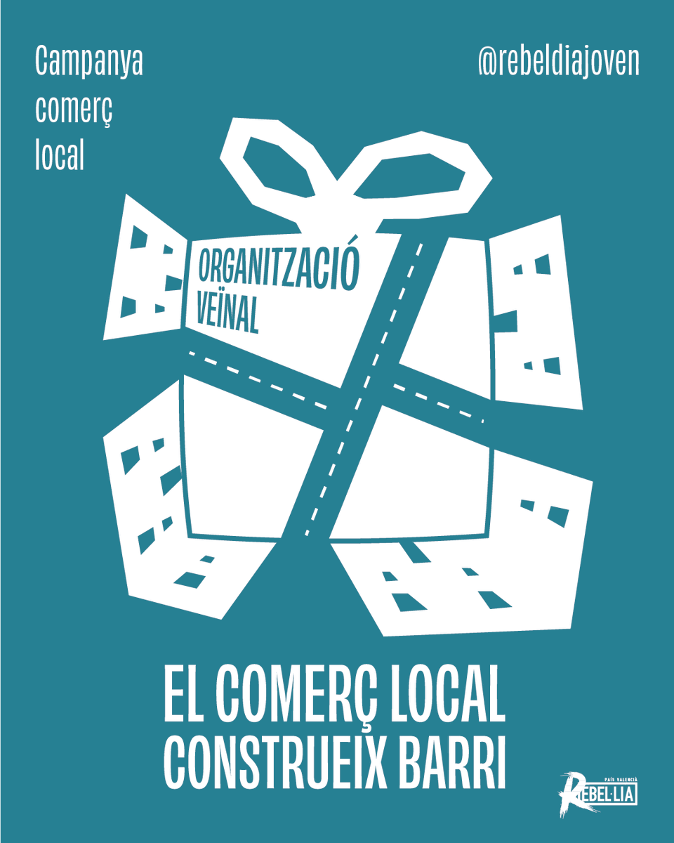 Aquestes festes, compra en el comerç local. Ajudem a les botigues de barri perquè puguen seguir avant davant les grans superfícies capitalistes.

Construïm barri. Construïm comunitat.