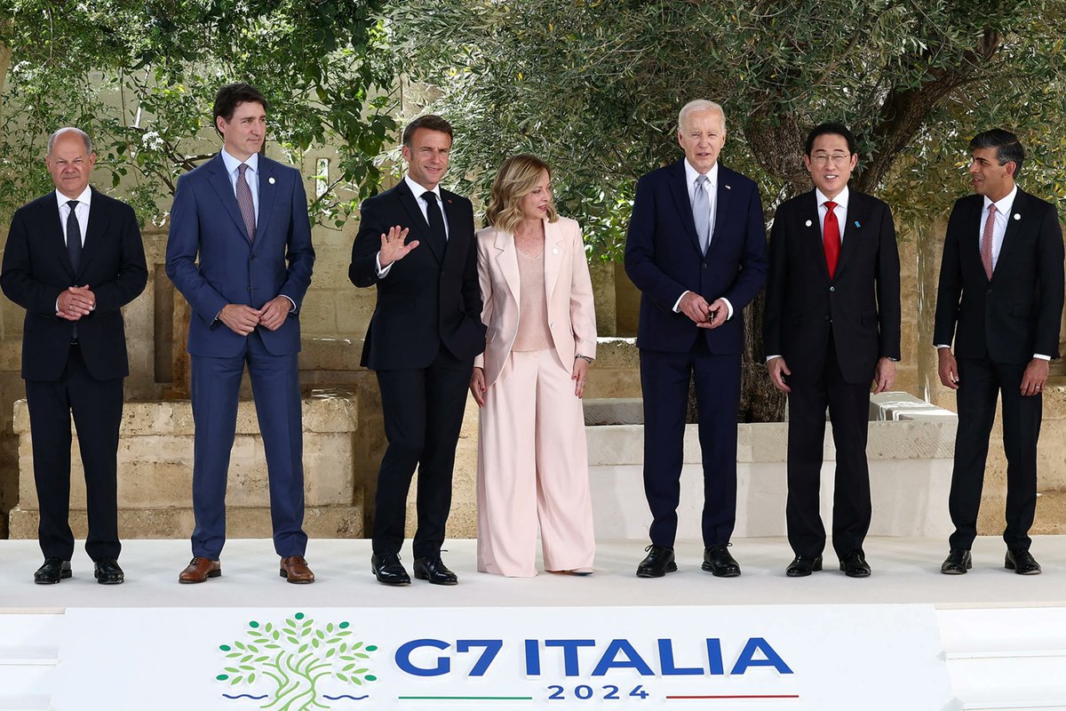 The G7 was in June. Meloni is the only leader who hasn't since left office or suffered some sort of major political blow, with two significant setbacks today alone for Scholz and Trudeau.