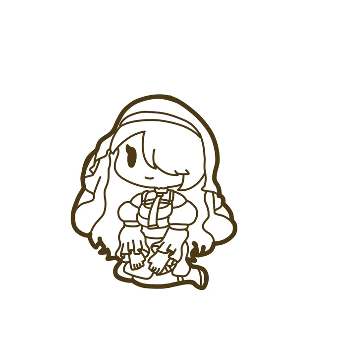 なんかいつのも黒ごまお目目の方がぬいぐるみ感あるなーってのと普段の描き方が黒ごまお目目にフィットする専用になってる気がする 