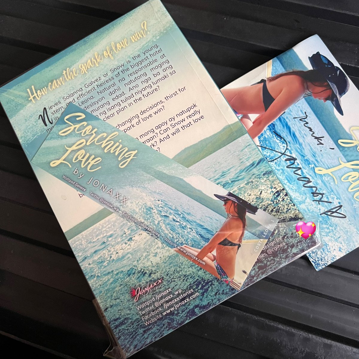 busantaeps's tweet photo. wts lfb

jonaxx costa leona series book 1&amp;2 scorching love and waves of memories

- ₱1,800, 1 week dop
- ₱1,600 payo
- w/ bookmarks and signed postcards
- opened once to check pages, may onting dents yung postcards
- books are in good condition

dm me!! https://t.co/t5xIH4Xt6Q