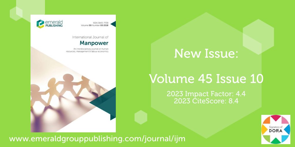 📢 International Journal of Manpower presents their Open Access issue: Volume 45 Issue 10. Now available to access on Emerald Insight: bit.ly/4gJrAwr