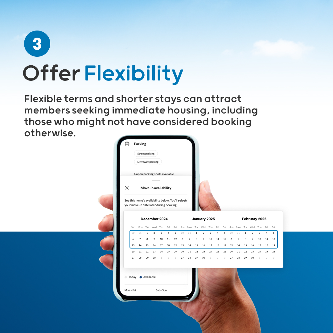 PadSplit's tweet image. &quot;Slow season&quot; ≠ empty rooms with PadSplit! 💡 With tools like Stay Rewards and Public Profiles, you can keep your properties thriving—even during the slower months. Use these 5 features to boost occupancy and maximize revenue today!

#HostingTips #IncreaseOccupancy #Coliving