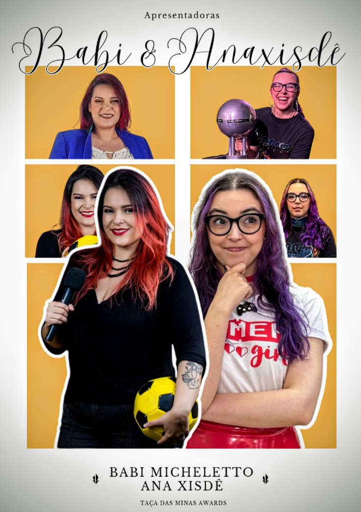 Pra finalizar eu queria fazer algo para as apresentadoras do taça awards e AQ está ❤️
<a href="/Babimicheletto/">Babi Micheletto</a> &amp; <a href="/anaxisde/">Ana Xisdê</a> apresentadoras do taça awards ❤️🖌️
Espero q gostem! 🤍