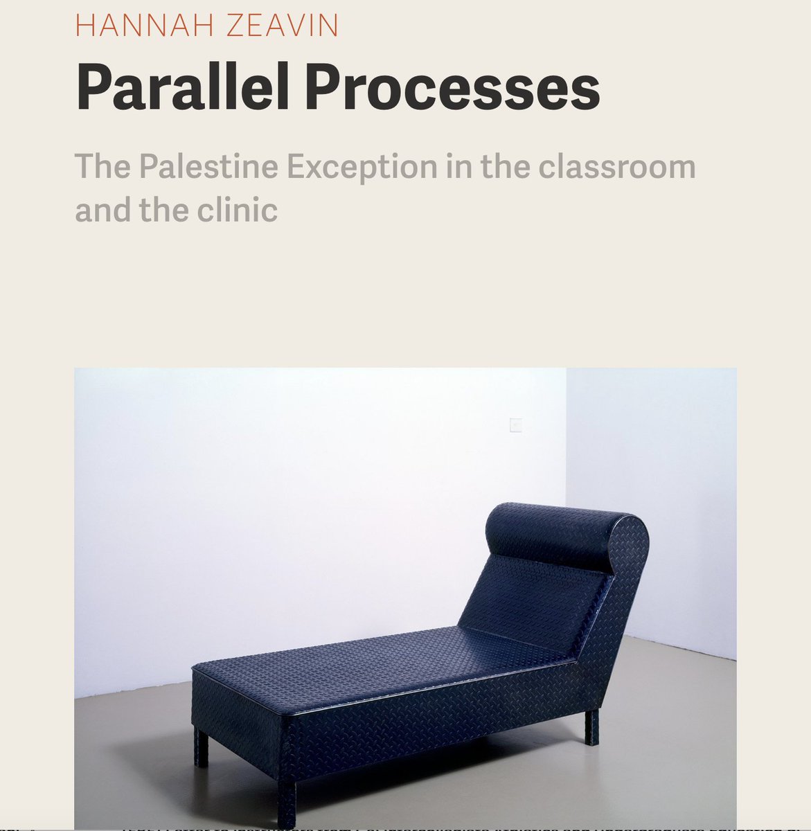 For <a href="/nplusonemag/">n+1</a>, I wrote an essay about Dr. Lara Sheehi and psychoanalysis' Palestine exception in the year leading up to the genocide: 

nplusonemag.com/issue-49/polit…
