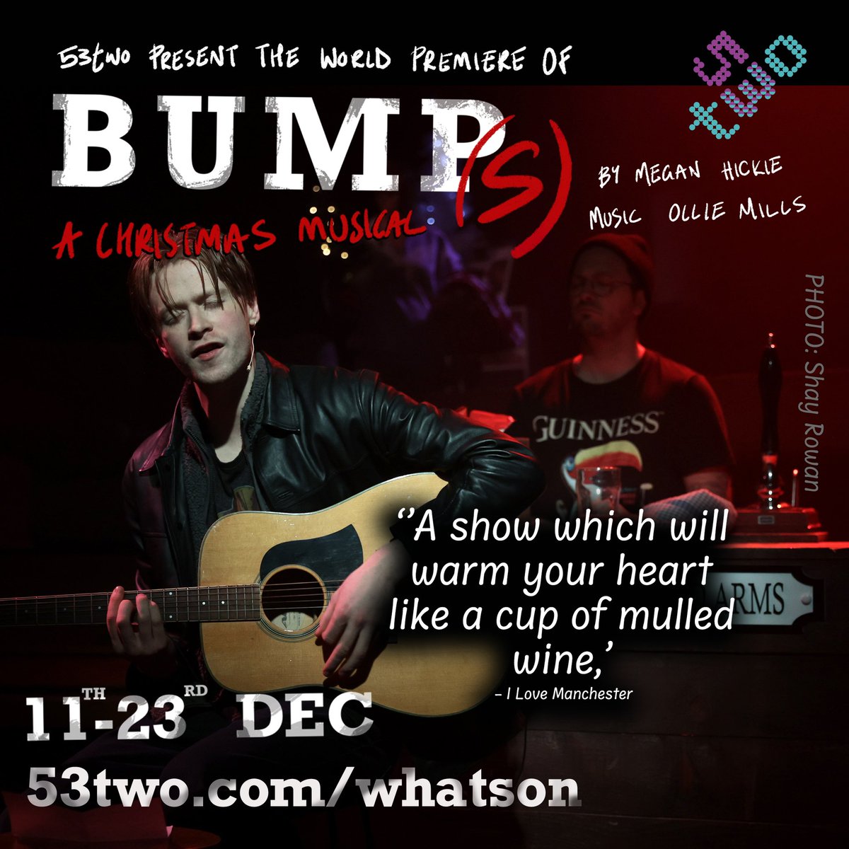 Thanks <a href="/ILoveMCR/">I Love Manchester</a> for your kind words about #Bumps! 

We run until the 23rd. Come get your heart warmed… &amp; grab a mulled wine! You know you want to! 🧑‍🎄

Review: ilovemanchester.com/bumps-at-53two… 💜💙

#Manchester #Mcr #Musical