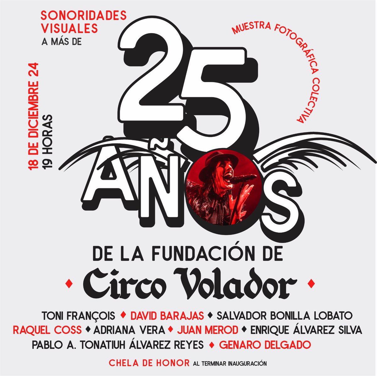 NellyRTob's tweet photo. Mis adorados @ruleiro y @eltalcha , convoyiza: les invito a la inauguración de la exposición fotográfica con motivo de los 25 años del @circovolador y de la que hice la curaduría. Habrá chela artesanal de honor, ojalá puedan acompañarnos
#PoderosoTejocote https://t.co/97ZQ120bkh