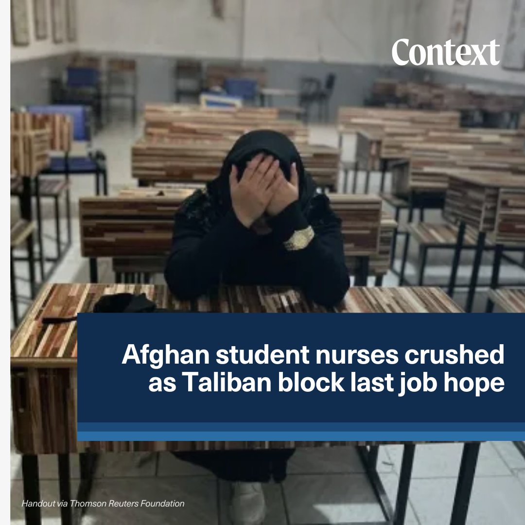 Afghanistan already has one of the highest maternal mortality rates. Now, the Taliban's latest move to shut nursing and midwifery schools could make it worse.

✍️ Bahaar Joya

🔗 context.news/money-power-pe…