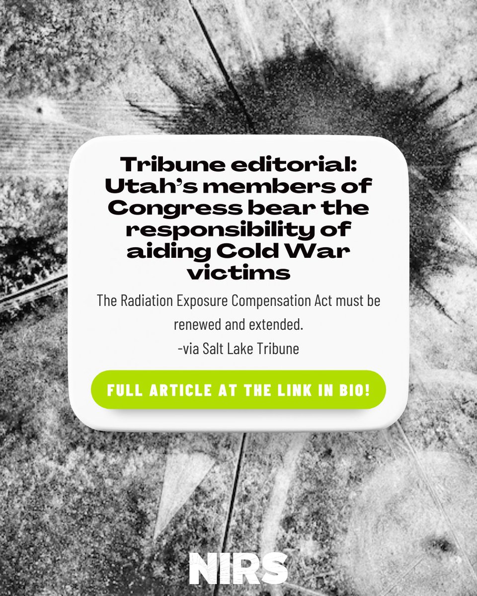 💥☢️ The new Radiation Exposure Compensation Act (RECA) must pass! It’s time to expand justice for Cold War radiation victims. Utah’s House delegation must push Speaker Johnson to act. We can’t ignore the human cost of atomic weapons testing. #PassRECA sltrib.com/opinion/editor…
