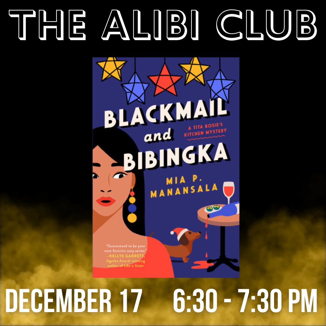 BPLMattapan (@bplmattapan) on Twitter photo Join Alibi Club at <a href="/BPLMattapan/">BPLMattapan</a> tonight at 6:30 PM for a discussion of the cozy mystery Blackmail and Bibingka by Mia P. Manansala! Join Alibi Club at <a href="/BPLMattapan/">BPLMattapan</a> tonight at 6:30 PM for a discussion of the cozy mystery Blackmail and Bibingka by Mia P. Manansala!