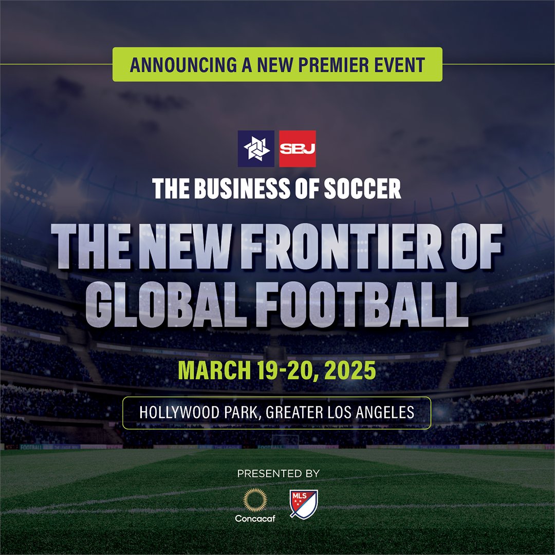 Sports Business Journal (@sbj) on Twitter photo SBJ and <a href="/LeadersBiz/">Leaders Business</a> are excited to partner with <a href="/MLS/">Major League Soccer</a> and <a href="/Concacaf/">Concacaf</a> for The Business of Soccer.
This new conference will explore the prolific opportunities in sports business as the international soccer community descends upon North America over the coming years.
#bizofsoccer SBJ and <a href="/LeadersBiz/">Leaders Business</a> are excited to partner with <a href="/MLS/">Major League Soccer</a> and <a href="/Concacaf/">Concacaf</a> for The Business of Soccer.
This new conference will explore the prolific opportunities in sports business as the international soccer community descends upon North America over the coming years.
#bizofsoccer