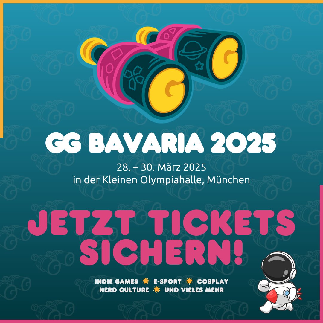 🎮Hol dir dein Ticket für die GG Bavaria 2025!

➡ 28. März: Business Day für Branchenprofis.
➡ 29.–30. März: Indie Games, E-Sports, Artist Alley, Cosplay &amp; mehr für alle!

🎟️Jetzt Tickets sichern: ggbavaria.games-bavaria.com/tickets