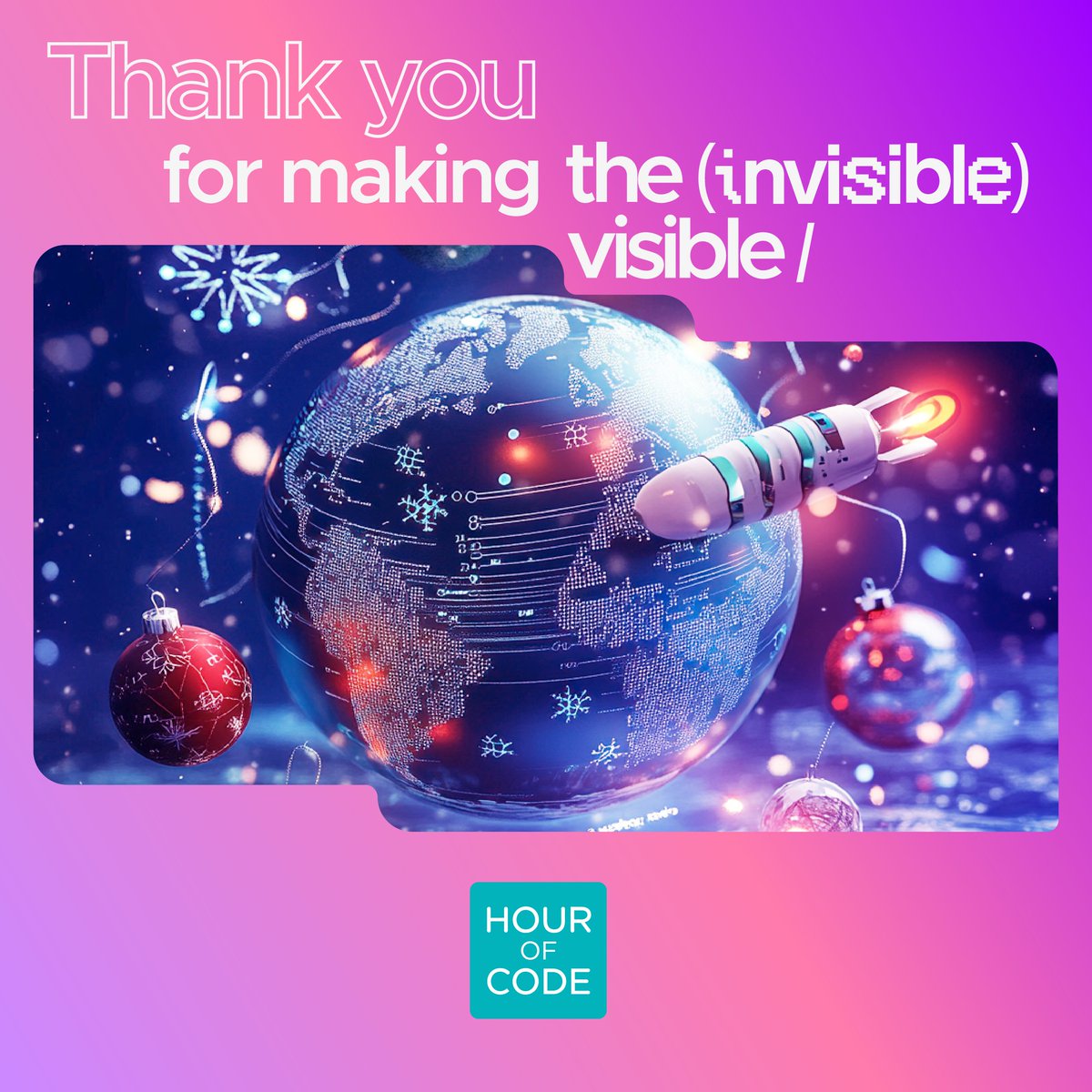 codeorg's tweet image. 🌟 Huge thanks to everyone who joined this year’s #HourOfCode! Together, you’ve helped students uncover the invisible power of computer science and transform their creativity into something extraordinary. 💻