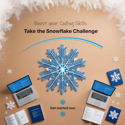 101Computing's tweet image. Snowflake Challenge: Get ready for the winter and use Python code to create and customise your own snowflake online. - Find out more on: s.mtrbio.com/vimkhaalkr
