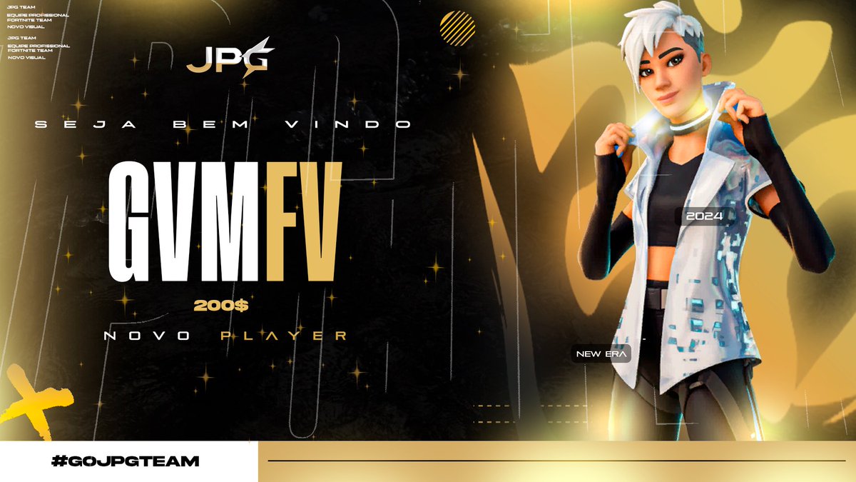 Bom dia/Boa Tarde/Boa Noite.
Apresentação do nosso player @GxmfvFN 
Seja muito bem vindo!!!
Um player com grande potencial e que vai ser muito importante para o Team.
GoJPG🔥🔥🔥