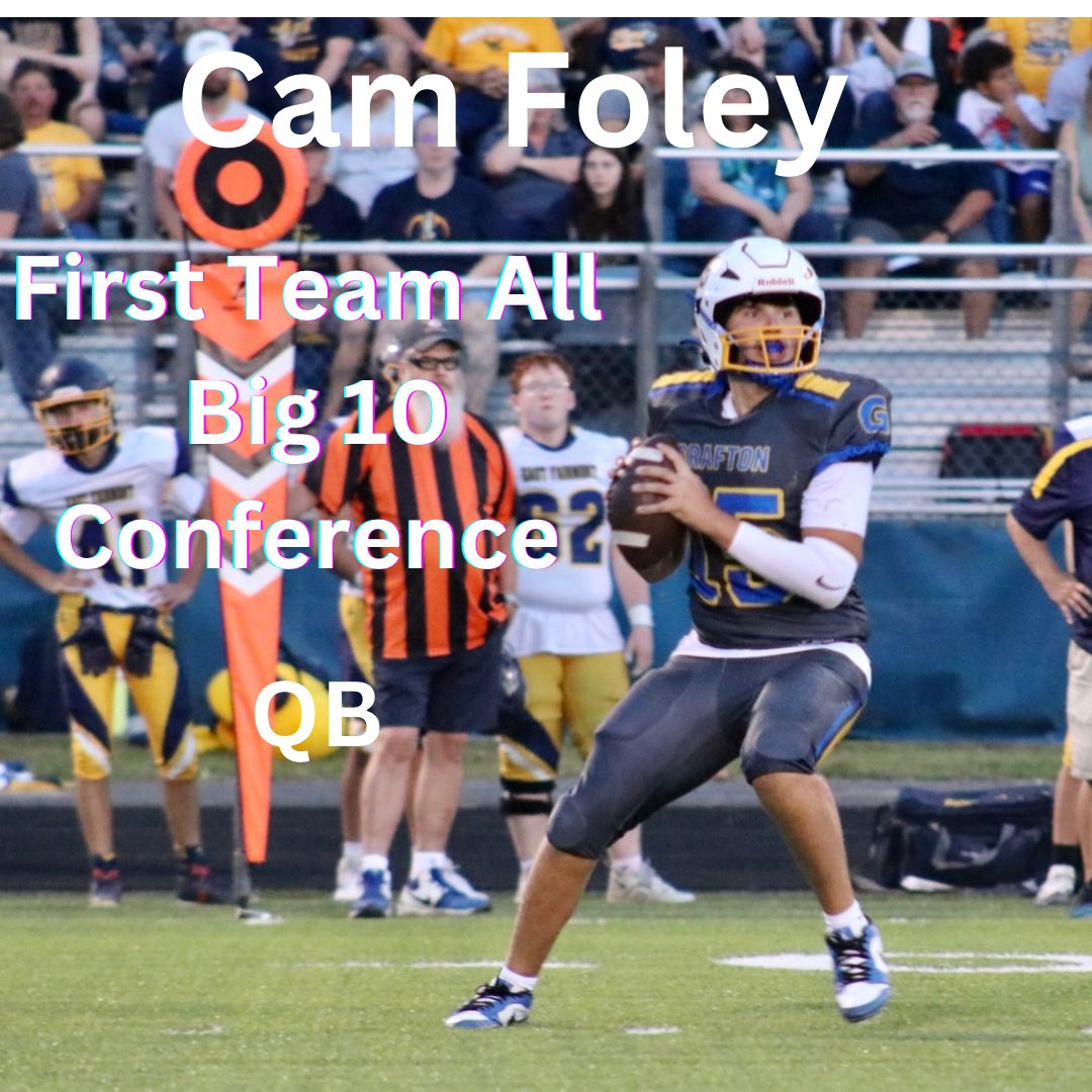Congratulations to <a href="/camfoley15/">cam foley</a> for being selected to the All Big 10 Team. What an amazing season. <a href="/CoalfieldsCo/">Coalfields & Co.</a> <a href="/PrepRedzoneWV/">Prep Redzone West Virginia</a> <a href="/VisionQb/">QB Vision</a> <a href="/Connor__Neal/">Connor</a> <a href="/coach_kellar/">Mike Kellar</a> <a href="/CoachAdamWhite/">Adam White</a> <a href="/BigPappy_WETSU1/">Coach Russ Moore</a> <a href="/CoachBaney/">Derrick Baney</a> <a href="/coachkendall_/">Kendall Brest</a> <a href="/CoachBlaineStew/">Blaine Stewart</a> <a href="/Coach_Sirianni/">Coach Mike Sirianni</a>