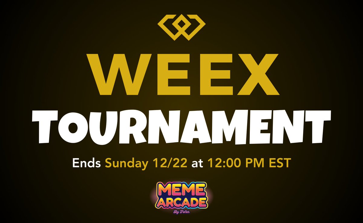 The WEEX Tournament is Live! 🏆

This Meme Arcade Tournament is sponsored by WEEX, one of the fastest-growing crypto exchanges!

Play now on Telegram: t.me/memearcadebot or web: memesarcade.com 🕹️

Read on to learn about the Tournament &amp; get up to 20,000 USDT in