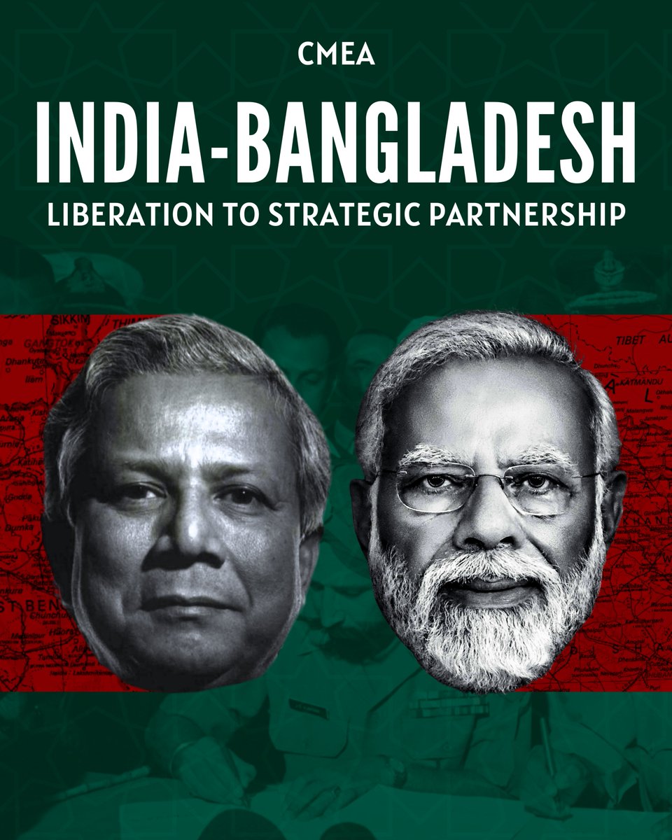 CoveringMea's tweet photo. India-Bangladesh: Liberation to Strategic Partnership

#Bangladesh &amp; #India have a #deeprooted &amp; multi-faceted relationship since 1971. India played a critical role in the Bangladesh #LiberationWar, supporting oppressed people of #EastPakistan against West #Pakistani hegemony. https://t.co/7E9mp6QZrX