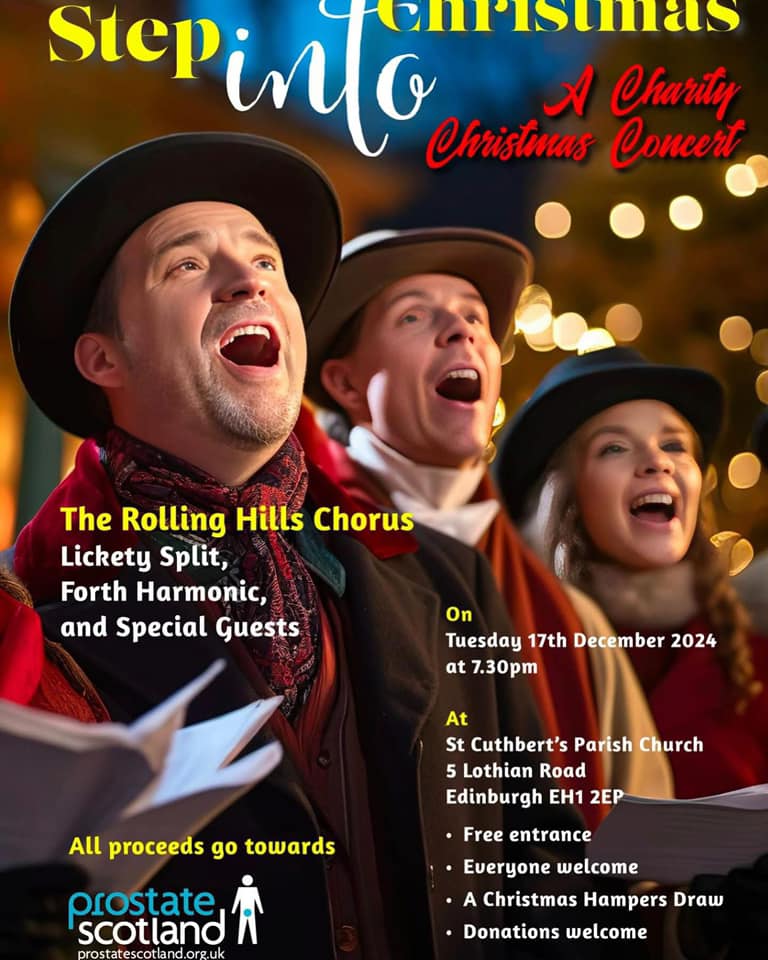 Prostate Scotland (@prostatescot) on Twitter photo Step into Christmas with The Rolling Hills Chorus! 🎄
<a href="/rhchorus/">The Rolling Hills Chorus</a>
📢 Please note: The venue for this concert has changed to The Parish Church of St. Cuthbert, Edinburgh City Centre
Join us for a magical evening of festive harmonies in this beautiful setting!💙
#EdinburghChristmas Step into Christmas with The Rolling Hills Chorus! 🎄
<a href="/rhchorus/">The Rolling Hills Chorus</a>
📢 Please note: The venue for this concert has changed to The Parish Church of St. Cuthbert, Edinburgh City Centre
Join us for a magical evening of festive harmonies in this beautiful setting!💙
#EdinburghChristmas