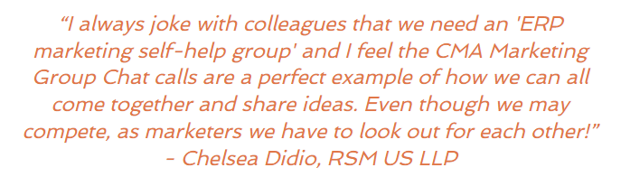 Marketing Group Chats are an opportunity for #marketing minds within the #ERP and #CRM channels to discuss different topics and share ideas. Not sure it it's right for you? Check out our video highlights from previous chats: bit.ly/3iDI7ce 

#marketingtips #marketing